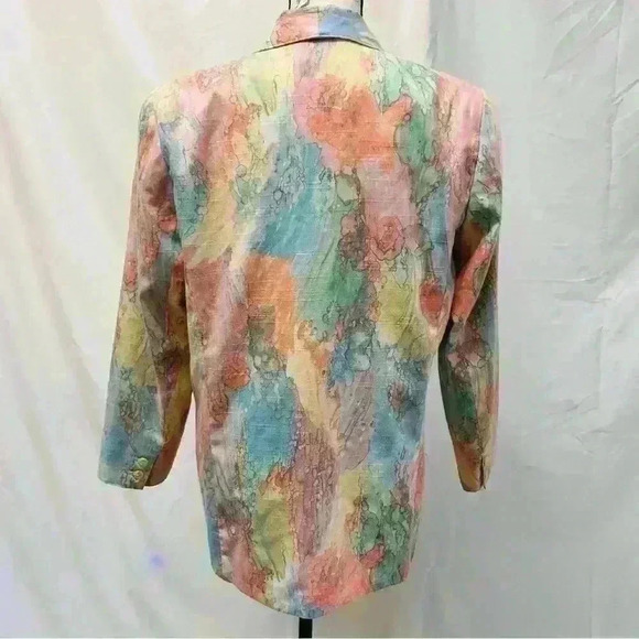 Patchington Vintage Coat/Jacket Pastel Color With Shoulder Pads Size 12 - Picture 4 of 11